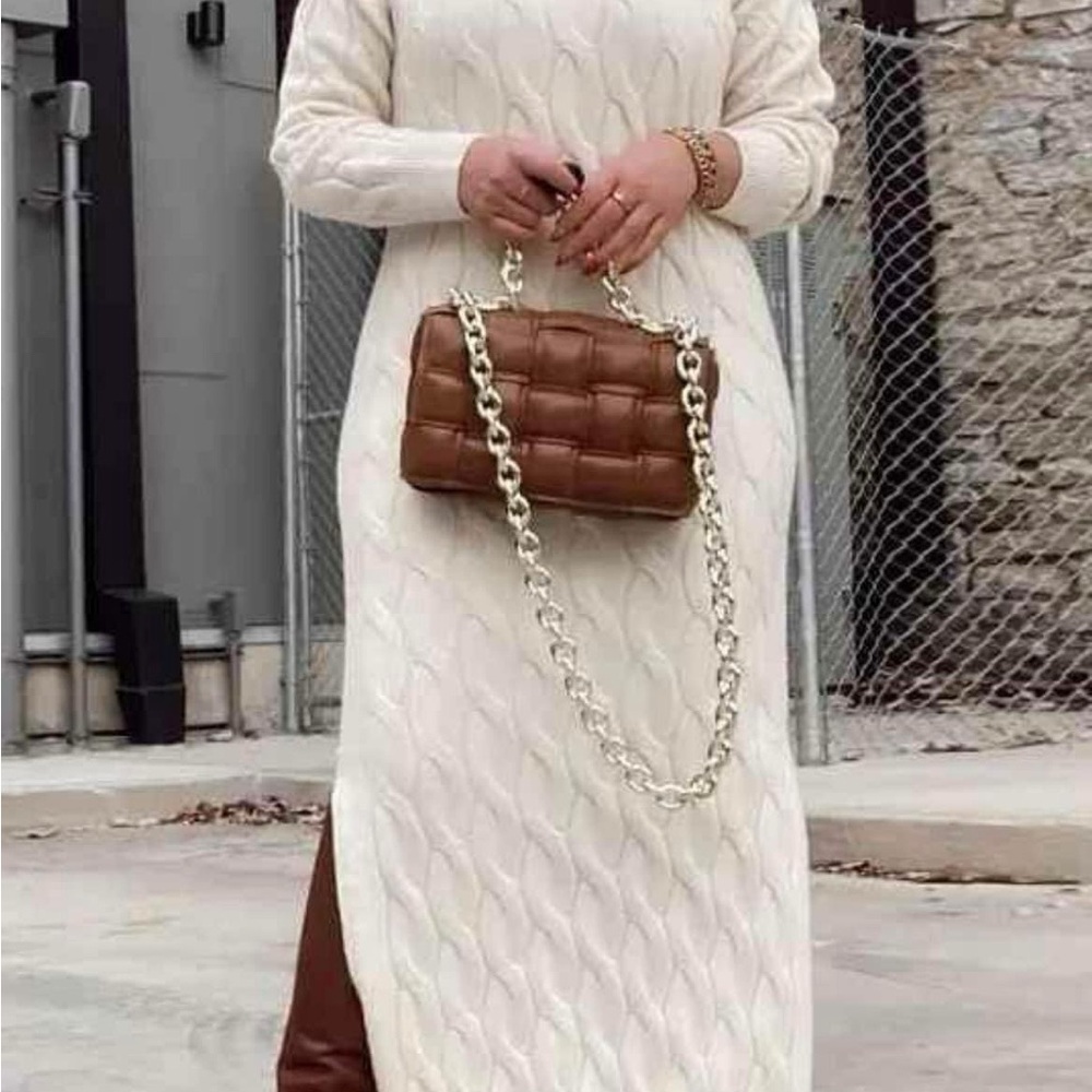 Women’s cream sweater dress